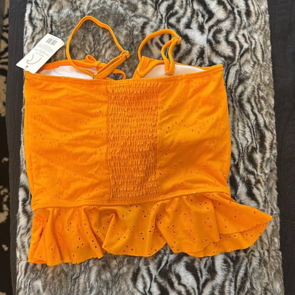 NWT! Coral Reef Swim Bora Top in Mango Ruffled Women's Swim top size small - Picture 10 of 11